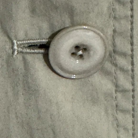 Massimo Dutti Army Green Jacket Blazer Relaxed Fit Fray Hem Pockets M Casual - Picture 7 of 12